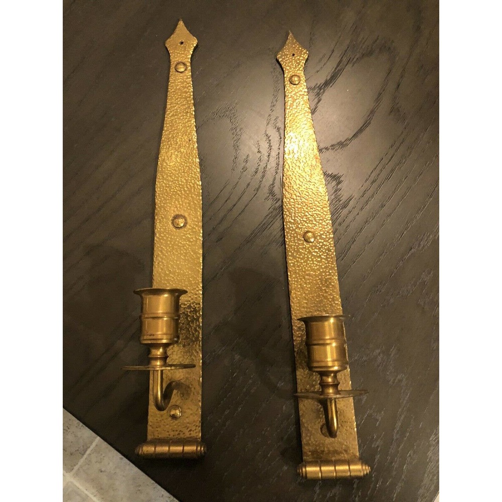 1969 Vintage Gothic Brass Candlestick Holders